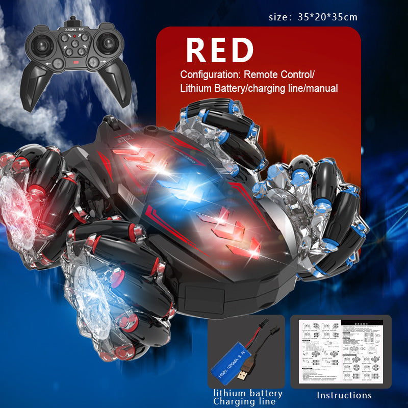 children's remote control toy car double-sided spray car drift car gesture sensor four-wheel drive off-road vehicle lighting wholesale