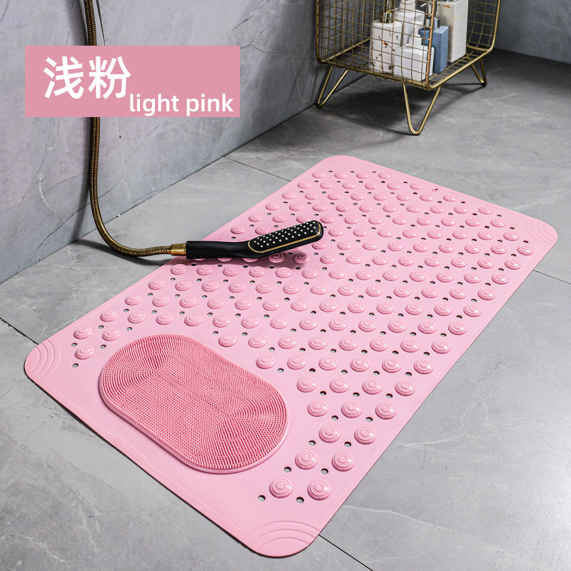 Bathroom floor mat, solid color non-slip massage mat, environmentally friendly PVC waterproof toilet, hotel toilet floor mat, one piece is sent on behalf of others.