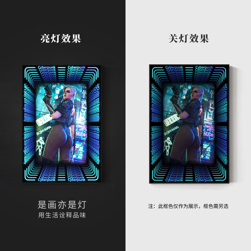 KTV box, private room, luminous hanging paintings, bar, pub, wall decoration painting, e-sports room, cyberpunk style mural