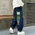 Kids' spring/autumn pants:  new boys' straight-leg jeans, autumn mid-to-large children's boys' trendy long pants