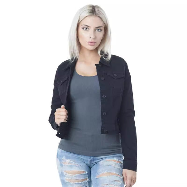 European and American  supply, spring new Xiaoxiangfeng jacket women's short slim retro temperament short denim jacket