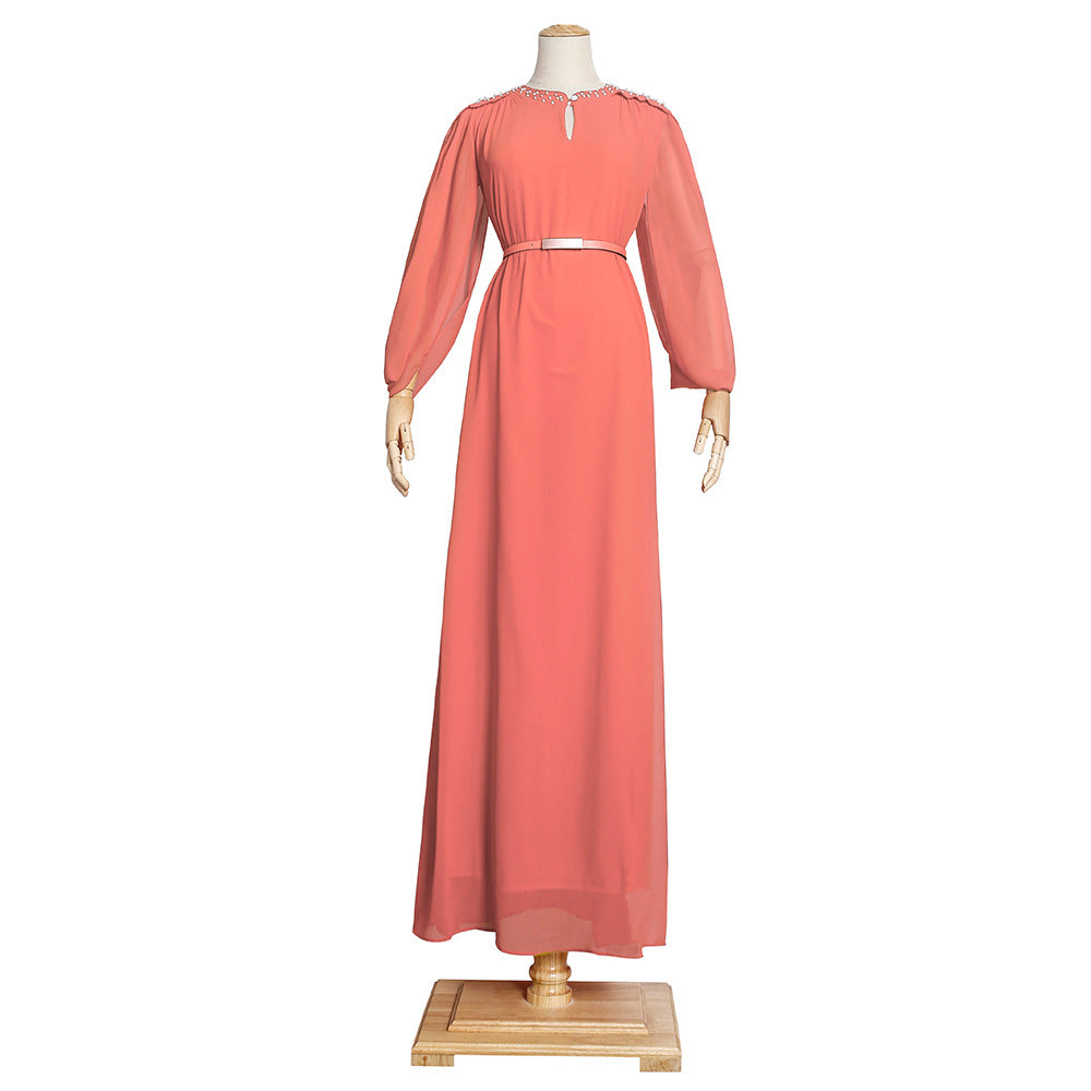 export women's chiffon maxi dress - african style, loose fit, plus size -