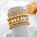 Handmade beaded bead chain wholesale fashion cross-border jewelry metal style stylish geometric versatile alloy stacked bracelet for women