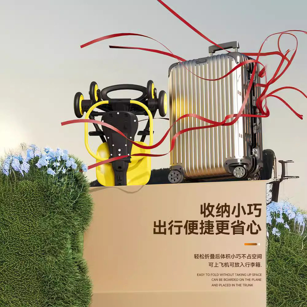 New baby walking artifact baby walking artifact trolley baby walking cart baby stroller lightweight two-way folding four-wheeled baby