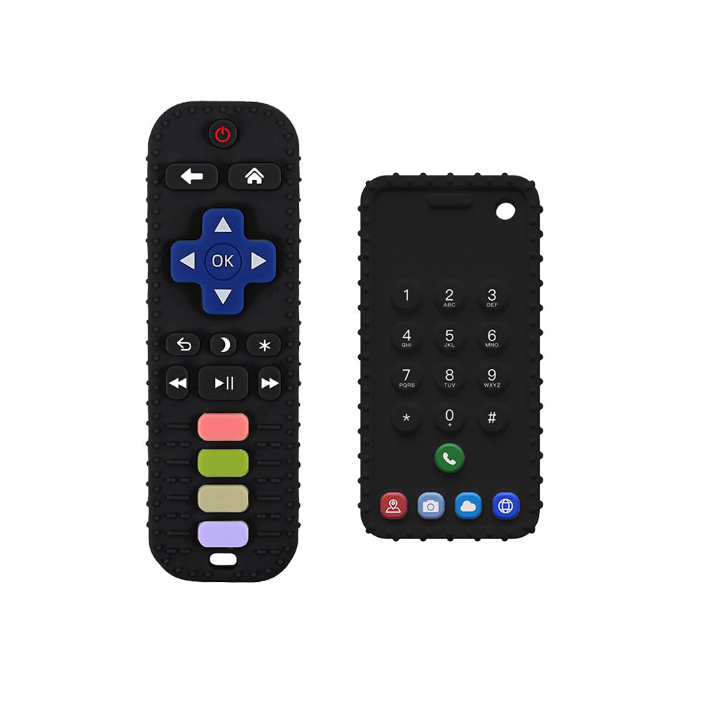 explosive product simulation button remote control baby toothpaste baby anti-eating hand grinding teeth food grade silicone toothpaste