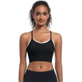 Clearance cross-border solid color double-panel seamless sports bra with built-in cups - perfect for running, fitness, and yoga