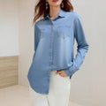 306 in stock yt268 cross-border fashionable casual loose single-breasted denim shirt jacket for  us & europe