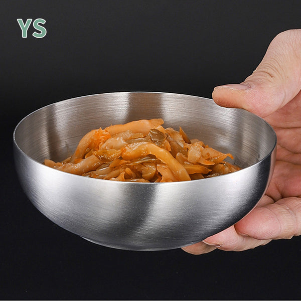 Rice bowl, ten packs of Korean tableware, stainless steel rice bowl, flat mouth bowl, soup bowl, soaking vegetable bowl, stainless steel bowl