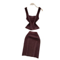 Luxury knit cami two-piece set for women - slim fit, figure-flattering, and chic for summer . perfect for work and everyday wear