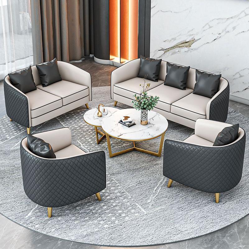 Single person sales office negotiation sofa - light luxury hotel lobby office reception area seating - fabric sofa