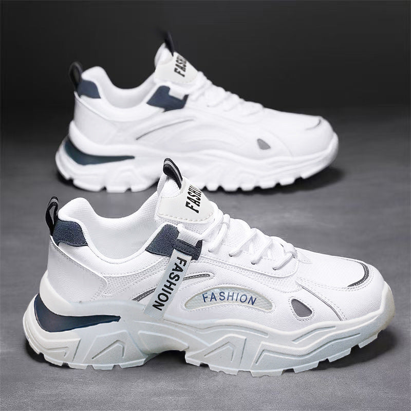 Men's shoes 2026 new spring mesh breathable casual white sneakers men's anti-slip athletic student dad shoes trendy footwear