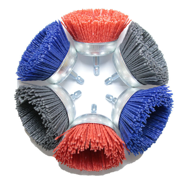 Processing Custom Grinding Wire Wheel Hexagonal Rod Bowl Rod Flat Cliff Cypress Root Carving Grinding and Polishing Abrasive Wire Wheel Polishing Wheel