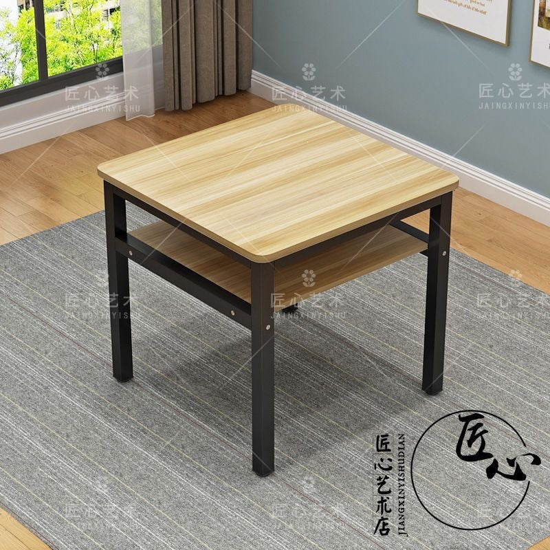Simple double-layer dining table and chair combination square table for homeeconomic small apartment dining table and chair fashion storage small table