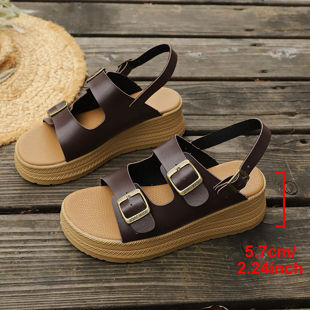 Women's summer casual slides - one-strap buckle sandals - retro korean style - plus size casual beach shoes -  collection