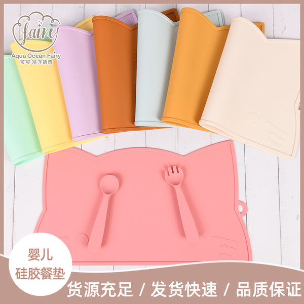 Processing custom simple silicone table mat, high temperature resistant foldable silicone table mat, non-slip silicone children's placemat