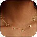 European and american fashion copper micro-paved zircon flower pendant necklace, white cubic zirconia four-leaf clover women's choker