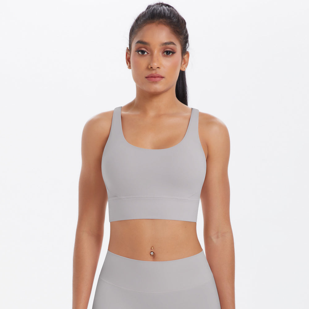 New women's seamless yoga tank top - criss-cross back, sports bra, fitness yoga wear, quick-dry, shock-absorbing sports bra