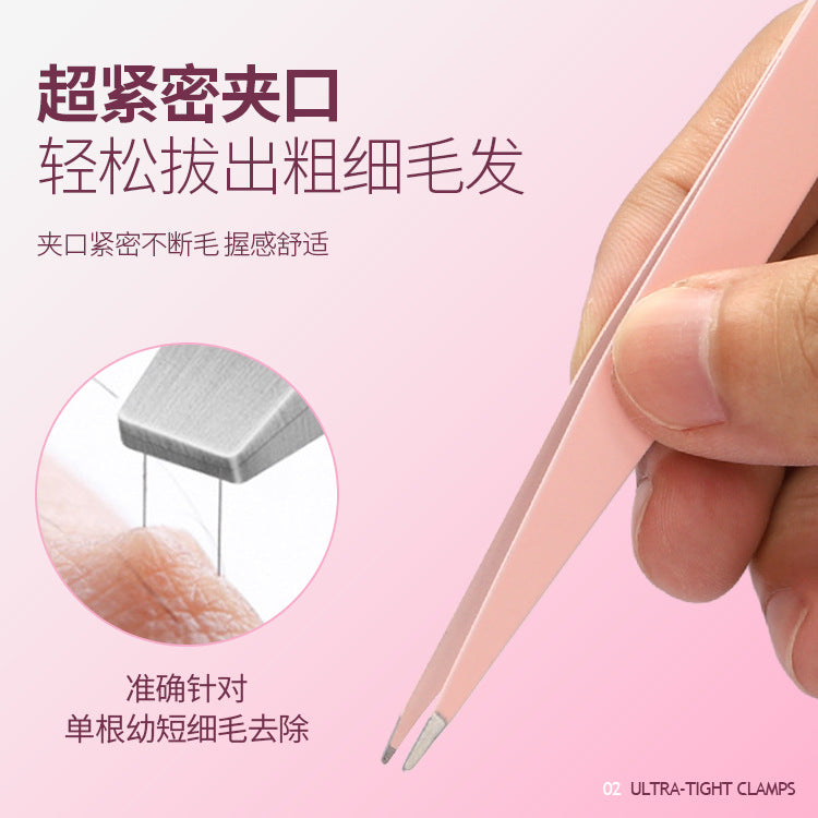 Eyebrow clip set with mirror Convenient exquisite eyebrow clip gift box set Special eyebrow trimming tool tweezers to pull beard