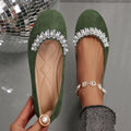 Exportplus sizeflats women's  rhinestone beaded french soft bottom evening shoes velvet spring elegant flatsflats