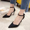 Stiletto heel french lace-up high heels women's 2025 summer pure & seductive closed-toe sandals fashion ankle strap sandals