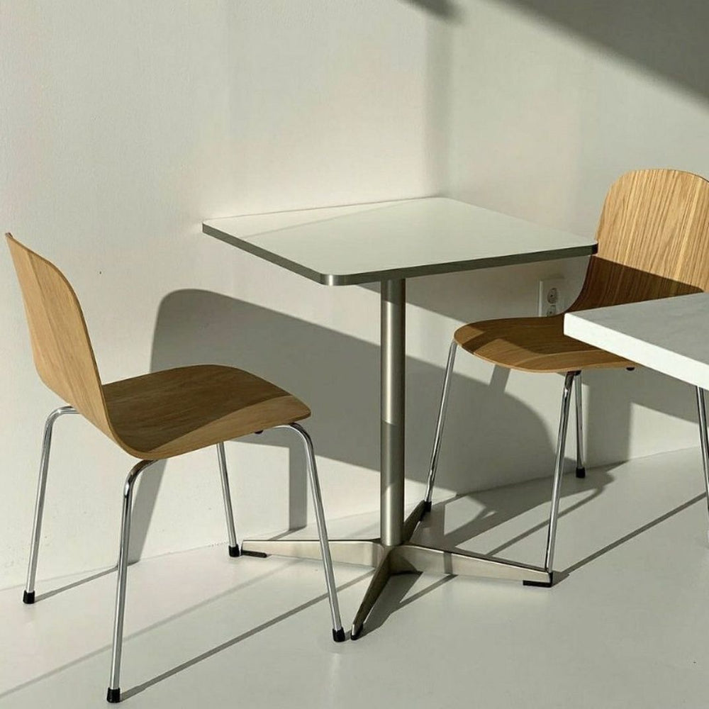 Export eames silver edge dining table modern casual korean round small apartment cafe office table desktop solid wood