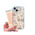 Suitable for iphone 18 blue pink leopard print cat bear mobile phone case apple 17promax cartoon cute transparent case 15