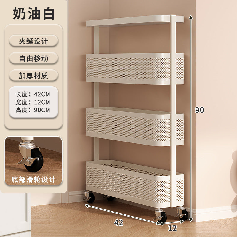 Behind the door shelf wrought iron ultra-thin bookshelf floor-to-ceiling children's simple extremely narrow crack wall wall hanging household storage cabinet