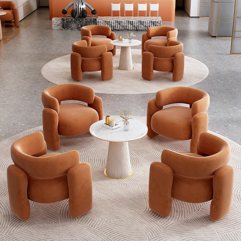 Italian single sofa business lounge area reception area casual sofa light luxury modern reception and negotiation table and chair set