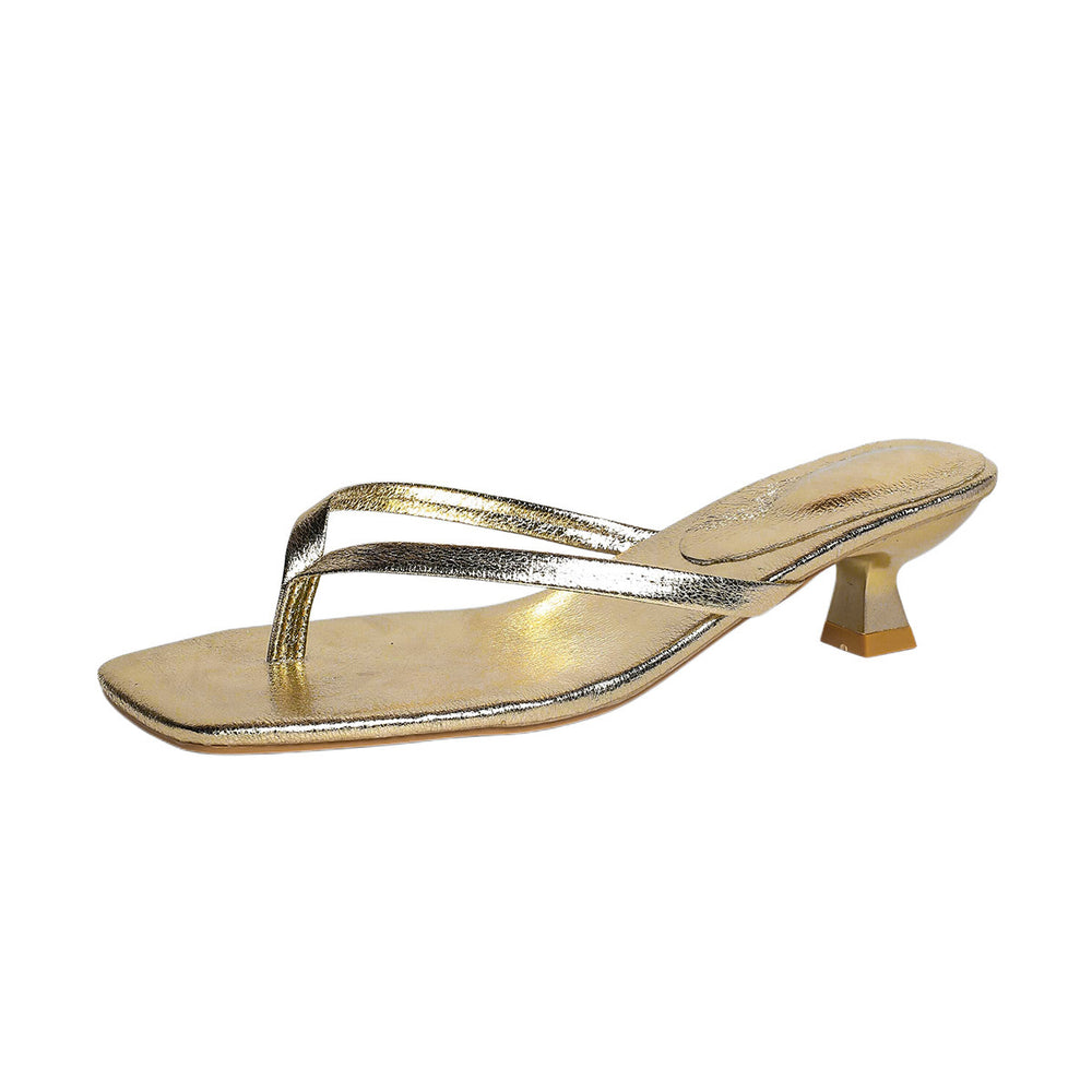 Women's fashion flip-flops for export (us/eu): 2026 summer new arrivals - fairycore square toe stiletto heel sandals