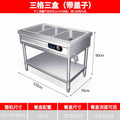 Commercial food warmer table, stainless steel warming cart, breakfast shop equipment, canteen serving counter