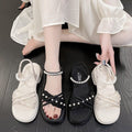 Girls' sandals: new summer  collection - trendy pearl-embellished princess sandals for girls, soft sole, stylish and popular for students (sizes for mid-to-large children)