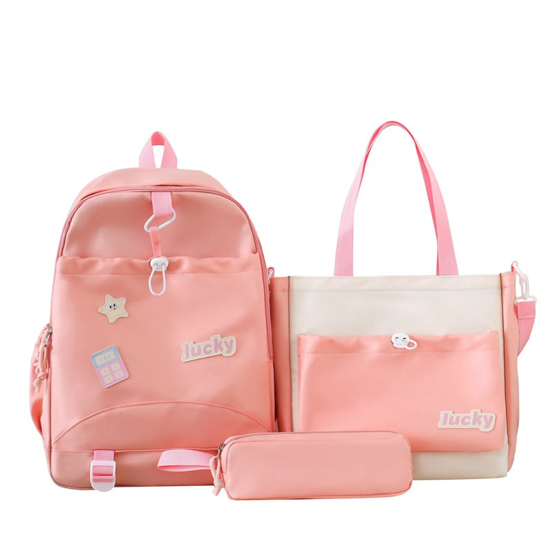 School bag for girls, primary and secondary school students, new backpack, multi-functional large-capacity backpack, cute versatile college style school bag