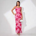 2026 summer new arrival: european and american high-end fashion slim-fit camisole bodycon sexy 3d floral dress
