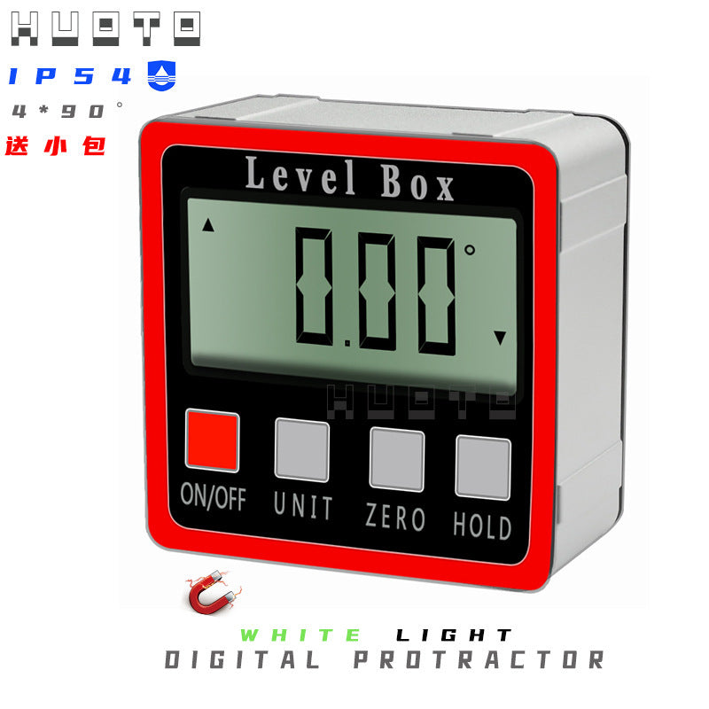 HUOTO's new strong magnetic digital display tilt box, tilt meter electronic level ruler angle ruler, measure tilt angle