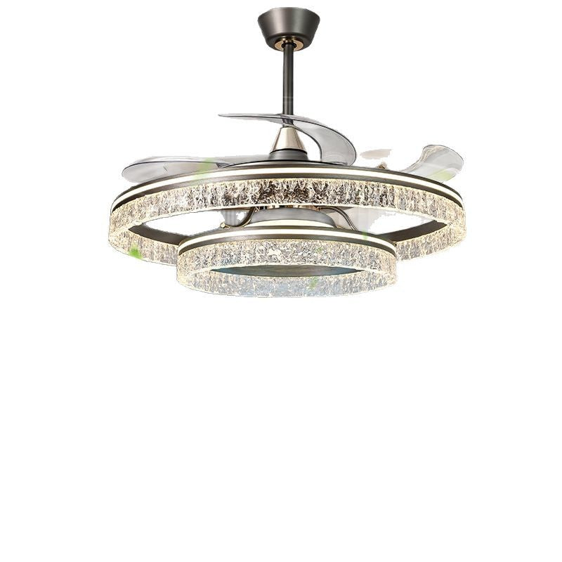 Ice crack ceiling fan light Invisible fan light Modern simple home decoration lighting Bedroom restaurant Household integrated fan light