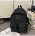 Backpack, lightweight outdoor, large capacity, niche style, pure color, travel, work clothing, school bag, student, good-looking, contrast color, lightweight school bag