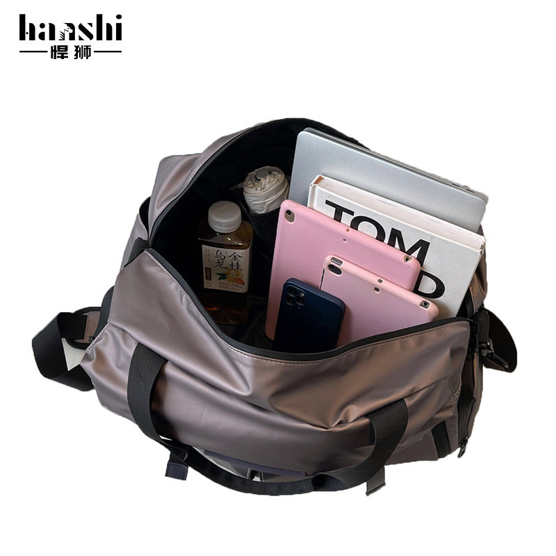 Fashion travel bag, high-end men's large-capacity fitness bag, wet and dry separation, casual women's backpacking travel shoulder bag
