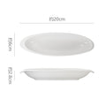 Simple pure white ceramic sushi-shaped bench restaurant hotel dessert pastry plate bench plate cooking boat-shaped plate