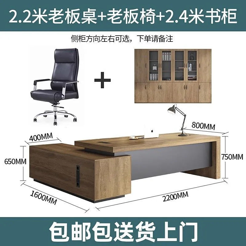 Boss desk office chair combination casual modern president desk executive table supervisor manager desk accessible luxury furniture