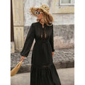 Export1688  fashioncasualpure color daily lace lace long sleevesdress