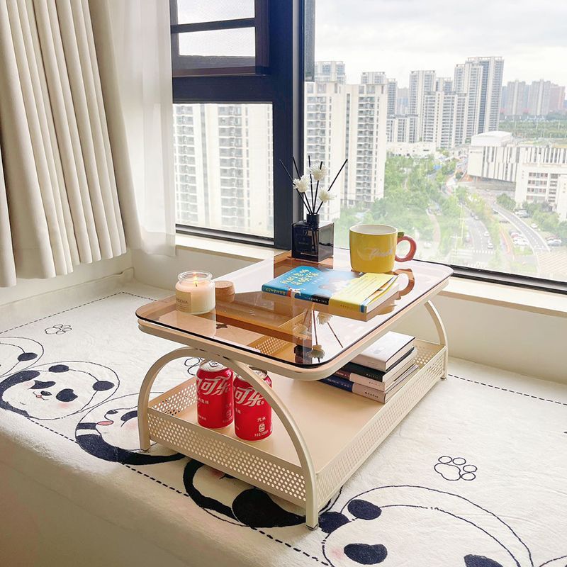 Japanese style bay window table bedroom for home tatami glass small coffee table popular cream style bed study small low table