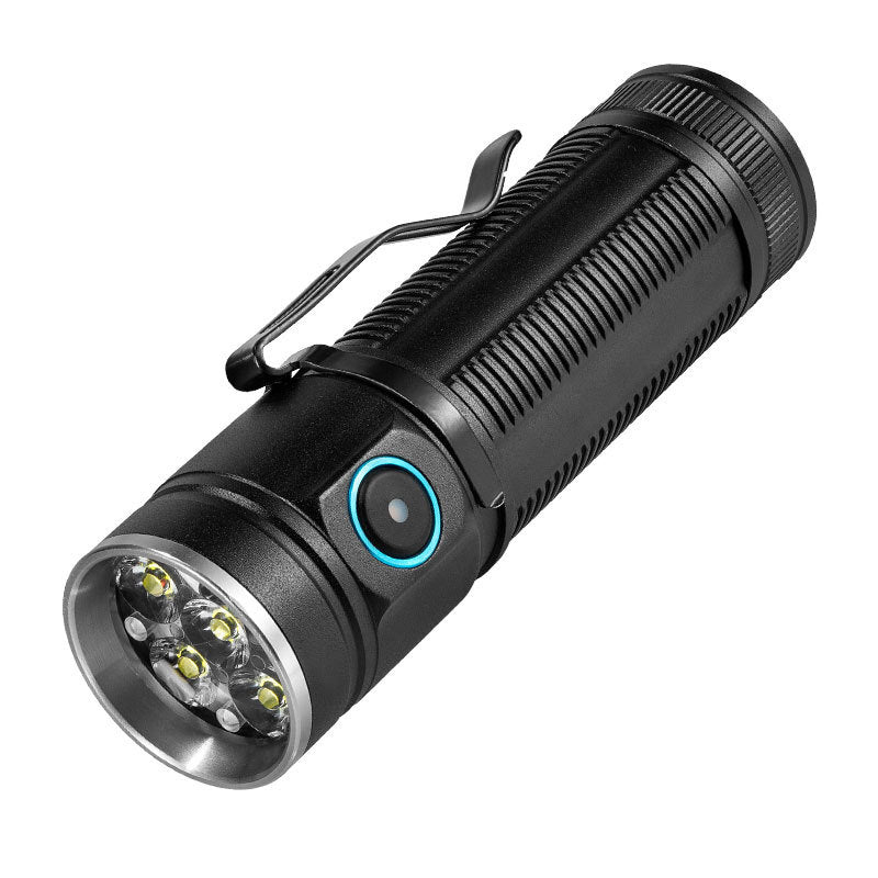 Cross-border new 8LED strong light flashlight Type-C rechargeable outdoor waterproof aluminum alloy high-power flashlight