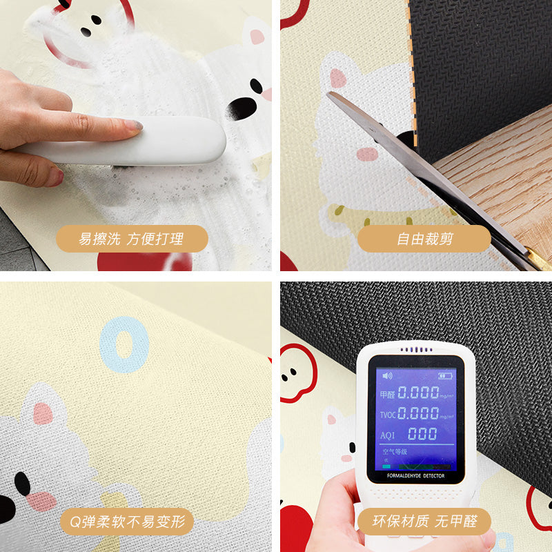 Kitchen floor mat corner l-shaped non-slip oil-proof mat diatom mud absorbent foot mat stain-resistant wipeable no-wash corner carpet