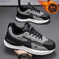 Men's sneakers 2024 new winter casual shoes leather waterproof non-slip work shoes trendy plus velvet warm cotton shoes