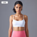 Adjustable straps backless sports bra women's running shockproof fitness bra barely-there yoga bra d25108
