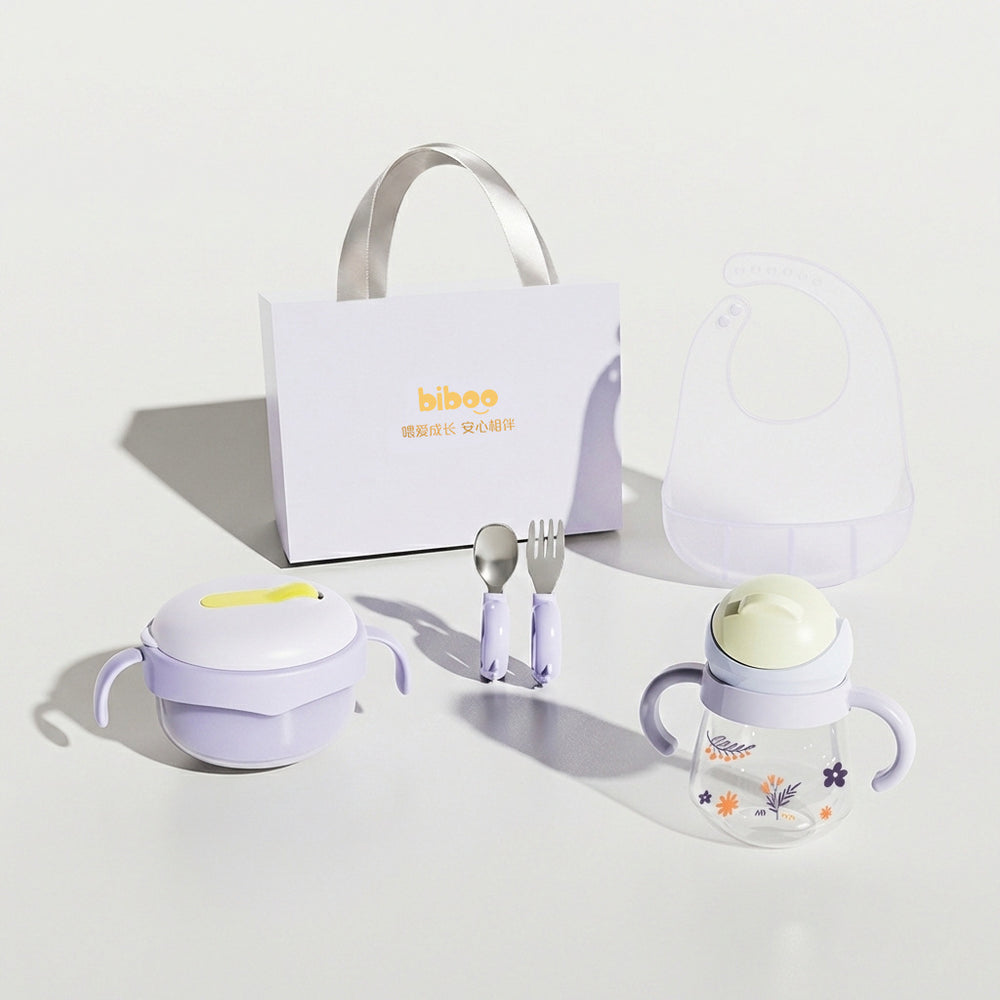 Newborn & first birthday gift set: premium baby feeding utensil gift box - wholesale available