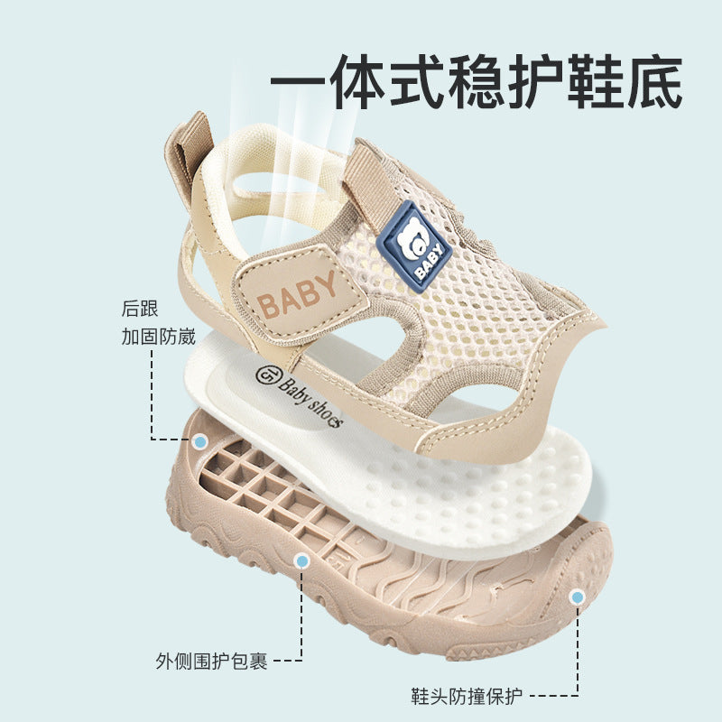 Summer new arrivals: baby boys' first walker sandals, infant soft-soled functional cartoon shoes, toddler footwear for ages 1-3