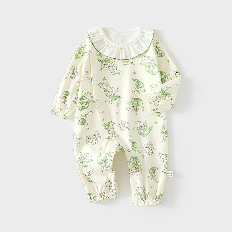 Babibele baby onesie - seamless spring/autumn newborn cotton romper - unisex infant & toddler crawling suit