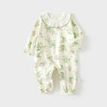Lily of the valley collar with partial button one-piece