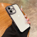 Suitable for apple 17 transparent mobile phone case 16 glitter lens film rhinestone frame iphone 15 soft case protective cover 11
